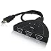 KOLPCTT HDMI Switch 3 Port with 1080P Fixed 3FT Pigtail Cable Supports 3D, HD Audio