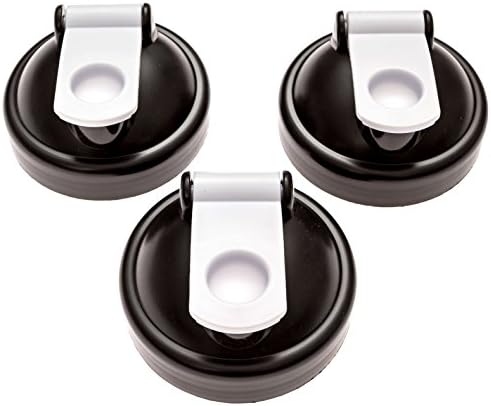 Shaker Bottle Replacement Lid (Black) Pack of 3