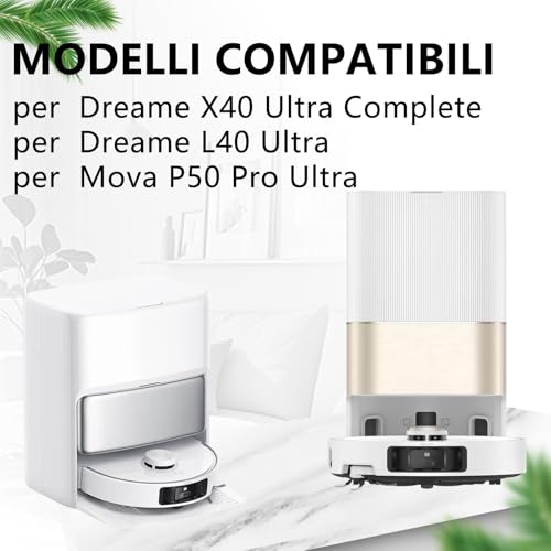 Homruich 22 Pieces Accessories for Mova P50 Pro Ultra/P50 Pro, Dreame X40 Ultra Complete / L40 Ultra, 2 Main Brush, 4 Towels, 4 Filters, 6 Dust Bags, 6 Side Brushes