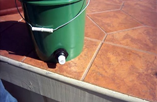 2 Pack Rain Barrel Garden Hose Adapter Bulkhead Connector Water Barrel Fitting and 5 Gallon Bucket Flush Kit