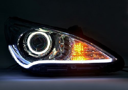 iJDMTOY Xenon White/Amber Yellow Switchback LED Tube Strip Lights For Headlight Retrofit w/ Even Lighting Illumination