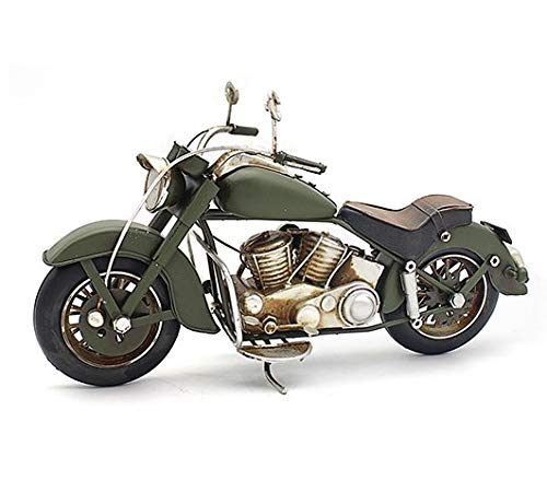 L&P LP43740 Figure | Vintage Green Motorbike | 1 Piece-28x11x16 cm Accessory, Multicolord
