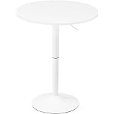 HOOBRO Bar Table, Height-Adjustable Round Dining Table 68.5-90 cm, Cocktail Table with Base, Modern Style, Suitable for Livin