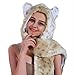 Snow Leopard Faux Fur Full Animal Hood Hoodie Hat with Paws Mittens Gloves New by HatButik