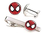 Spiderman Cufflinks, Spider-Man Tie Clip Tack, Avengers Jewelry, Superhero Wedding Party Gift, Groomsmen Geek Gift