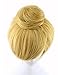 OYSRONG Women's Short Blonde Yellow Straight With Bun Cosplay Costume Fiber Halloween Wig