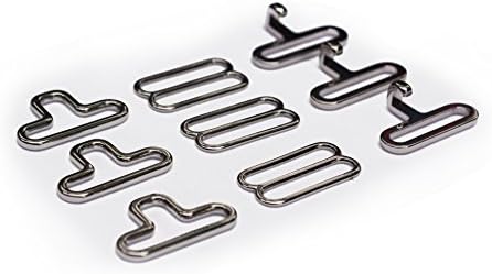 Lot of 10/25/50/100/250 3/4" POLISHED SILVER metal BOW TIE hardware sets (3 pcs per, eye hook slide) finest hardware available anywhere! (Set 10 (30 pcs total))