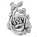 STR-0317 Stainless Steel Rose with Leaves band ring