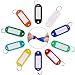 50 Pack Key Tags, Plastic ID Labels Tags with Split Ring Label Window, Assorted Colors