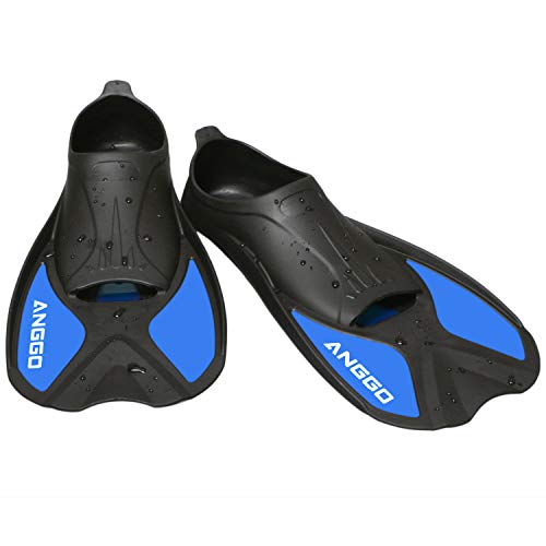 ANGGO Short Swim Fins for Diving and Snorkeling (Light Blue,XL) - Thumbnail 6