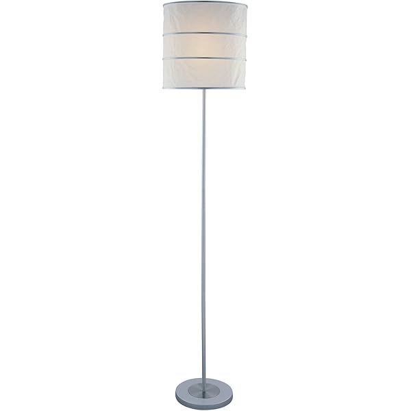 Mainstays Metallic Silver Rice Paper Shade Floor Lamp 54"H atelier
