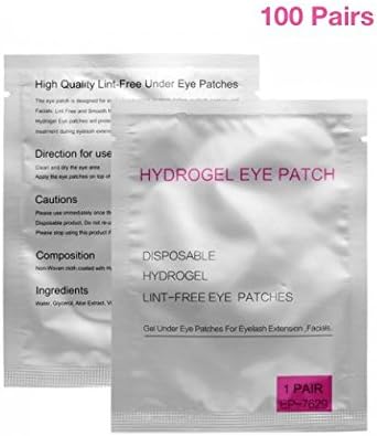 100 Pairs Eyelash Pad Eyelash Extension Paper Patches Pad Stickers Gel Patch Lint Free Lash Extension Eye Mask Beauty Tool Collagen Hydrogel Under Eye Patch 100 Pairs
