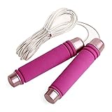 Jump Rope for Women,Men&Kids,Crossfit Jump Rope ,With Memory Foam Handles & Weighted Speed Cable & Fitness Workout, Jumping Exercise, Skipping, MMA and Boxing - Rose Red