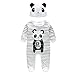 FTXJ Baby Jumpsuits, Panda Pattern Rompers With Hat Long Sleeve Bodysuits Gray (70 (0-3 months))