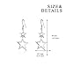 POPLYKE Sterling Silver Star Drop Dangle Earrings,Double Star Earrings for Women Girls
