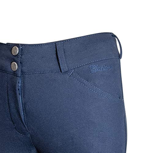 ELATION Show Breeches for Women Platinum Chelsea - Ladies Hunter Breeches for Incredible Performance Breeches, Comfort and Style (Navy, 28R)