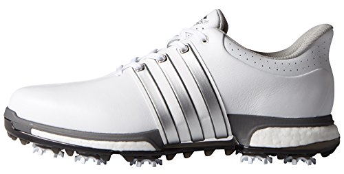 adidas Golf Men's Tour360 Boost Spiked Shoe,White/Silver/Dk Silver,7 US