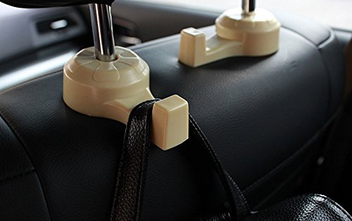 Daycount 4 Pcs Universal Car Truck SUV Seat Back Hanger Organizer Hook Headrest Holder Backrest Hook for Automobile (Beige) - Thumbnail 6