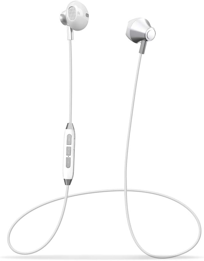 Bluetooth Headphones, GRDE Magnetic Wireless Earbuds, Wireless Sports Earphones Bluetooth Headsets HD Stereo in-Ear Sweatproof Earpieces Compatible for Samsung Galaxy S8/S9 Note 8 (White)