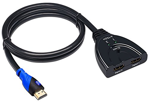 A-tech Sl2103pt1m Is a 2 Port HDMI Switch2×1 with 3ft HDMI Pigtail Cable in ABS Black.with This HDMI Switcher You Can Connect Dvd/stb or Other Two Input Sources to One Display (Hdtv/projector/computer Monitors)