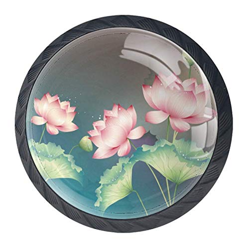Idealiy Glowing Lotus and Root Door Drawer Pull Handle Furniture Decoration for Kitchen Cabinet Dressing Table