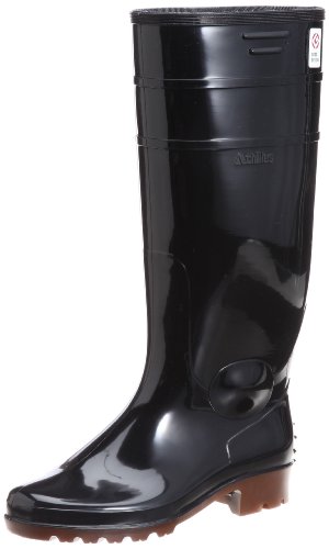 [アキレス] レインブーツ 長靴 作業靴 日本製 耐油 長さ調節可能 2E ユニセックス TWB 2100 ブラック/ブラウン 26.0 cm商品画像