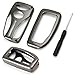 iJDMTOY (1) Premium Gun Metal Grey Alloy Metal Key Fob Cover Case Compatible With Lexus IS ES GS RC NX RX LX 200 250 350 Remote Key
