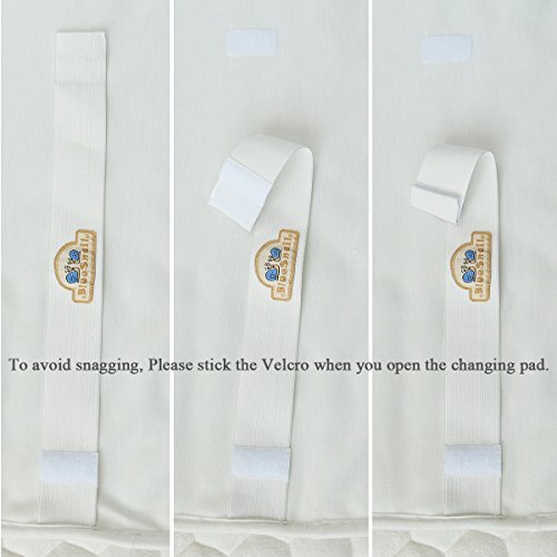 Bamboo Quilted Thicker Longer Waterproof Changing Pad Liners for babies 3 Count (white gourd pattern) by BlueSnail