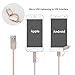 iPhone Charger, Wim Retractable Micro Usb Cable Lightning Cable 2 in 1 Sync and Charge Retractable High Speed Adapter Cable for iPhones,iPad,iPod,Android Phones (Rose Gold)
