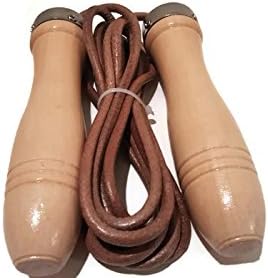 Skipping Jump Rope for Fitness Training - Leather, Wooden Handles