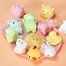 B Bascolor 12 PCS Filled Easter Eggs Plastic Surprise Eggs Easter Basket Stuffers Fillers Prefilled Easter Toys with Mochi Squishy Stress Relief Toys for Kids Easter Party Favors