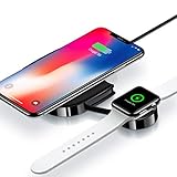 2 in 1 Wireless Charger for Apple Watch,Wireless Charger Pad Stand Qi Fast Wireless Charging Station for Apple Watch Series 4/3/2/1/Airpods 2/iPhone Xs Max/XR/X/8 Plus/8 Samsung Note 9/8 and More