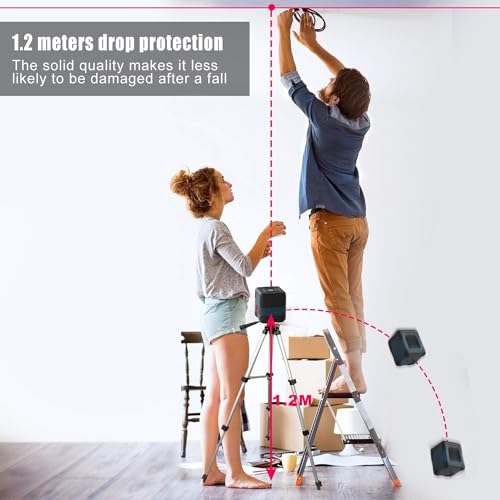 Cross Line Laser, RockSeed Cross Line Laser with Measuring Range 15 m, Switchable Self Levelling Vertical and Horizontal Line, 360 Degree Rotation with Flexible Magnetic Base, Battery Included, IP 54.