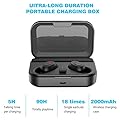 Wireless Earbuds, Bluetooth 5.0 Headphones TWS Stereo Wireless Earphones Sweatproof Bluetooth Earbuds 90H Playtime in-Ear Headset Earphones with 2000mAh Charging Case Built-in Mic Deep Bass for Sports