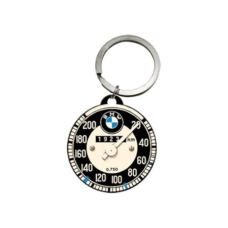 Nostalgic-Art 48016 BMW - Tachometer, Schlüsselanhänger, Metall-Schlüsselanhänger, Rund, 4 cm