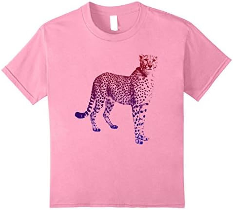 unisex-child Graphic Design Art Animal Vintage Style Cheetah T-shirt 8 Pink