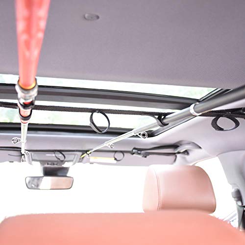 Ksruee 1.5086.61in Car Fishing Rod Strap，2PCS Car Fishing Rod Stand for SUV/MVP/RV/Minivan - Black - Thumbnail 2