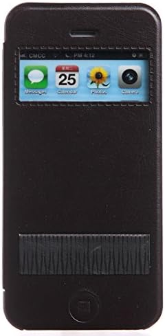 Raydes Apple iPhone 5S/iphone 5 Case - KLD/Kalaideng the Luxury Life Series Ultra Slim Wallet Stand Case - Interactive Viewing Window, Lightweight, Premium PU, Hard Shell Stand Case Cover - Dark Brown