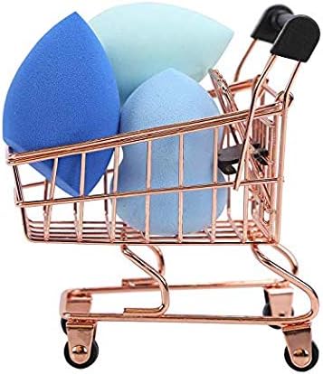 Makeup Blender Beauty Sponge 3 Piece Set with Mini Shopping Cart Holder (BLUE)