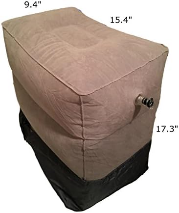 Inflatable Travel Leg Pillow Foot Rest for Kids Laying and Adult Relaxing in Car and Airplane