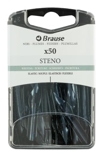 Brause 361B - Writing nibs for nib/pen holders - Box of 50 steno nibs - Ecriture Writing - Manufactured in Germany - Calligraphy - Drawing - Lettering