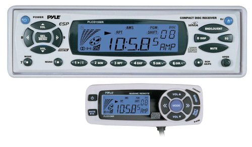 PYLE PLCD15MR AM/FM-MPX In-Dash Marine CD/MP3 Player with Full Face Detachable Panel and Wired Remote