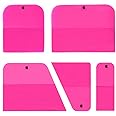 PPF Squeegee Kit 5 in 1 Anti-Scratch Soft TPU Scraper for Vinyl,Small Tint Squeegee Water Blade Scraper for Paint Protection Film,Vinyl Wrap Window Tint Tools (Pink Magnet)