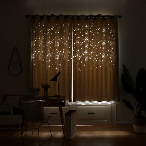 Curtain Panels Window Draperies, Iuhan Hollow Meteor Shower Tulle Door Window Curtain Drape Panel Sheer Scarf Valances (Beige)