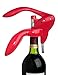 Houdini Lever Corkscrew with Foil Cutter and Extra Spiral (Metallic Red)