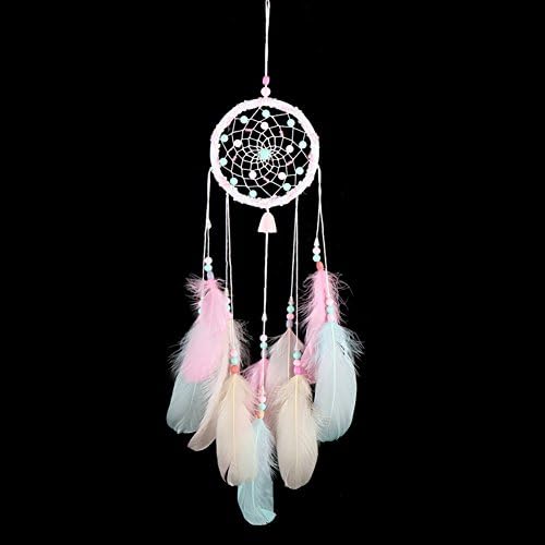 YOUOR Colorful Handmade Dream Catcher Pink Wind Chimes Wall Ornament Home Car Decoration