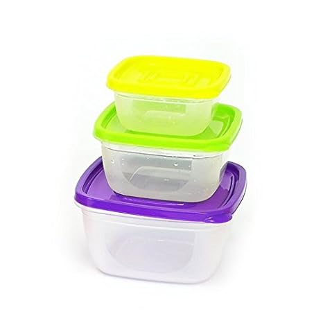 3 piezas Escuadra Plástico Transparente Caja de almacenamiento de ...