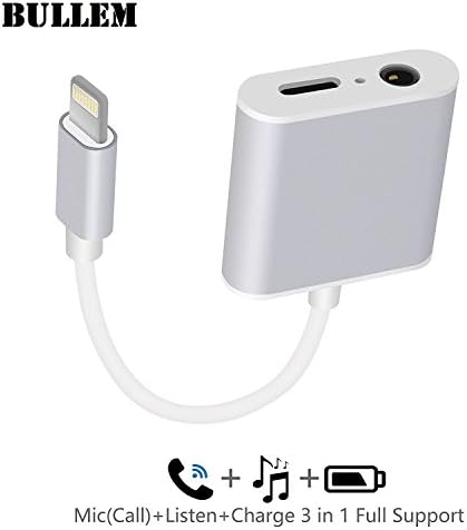 iPhone 7 Headphones Adapter with Mic, iPhone 7 Adapter, Support Call &amp; Listen &amp; Charge, Lightning to 3.5mm Headphone Jack Adapter for iPhone 7, iPhone 7Plus (Need BLUETOOTH Connection)