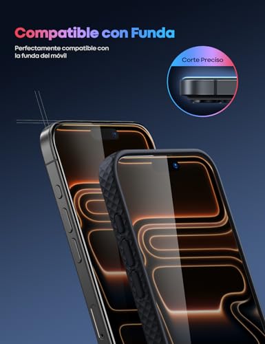 Lamicall Mica para iPhone 17 Pro - [Top 9H Película de Vidrio Templado], Marco de Instalación Fácil, 0 Burbujas, AntiHuellas, Alta Sensibilidad, Protector de Pantalla para iPhone 17 Pro (6.3") - 2 Pack
