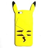 iPhone 6S Plus Case, MC Fashion Super Cute 3D Japanese Cartoon Character Pikachu Pokemon Protective Silicone Case Cover for iPhone 6S Plus (2015) & iPhone 6 Plus (2014) (Pikachu)